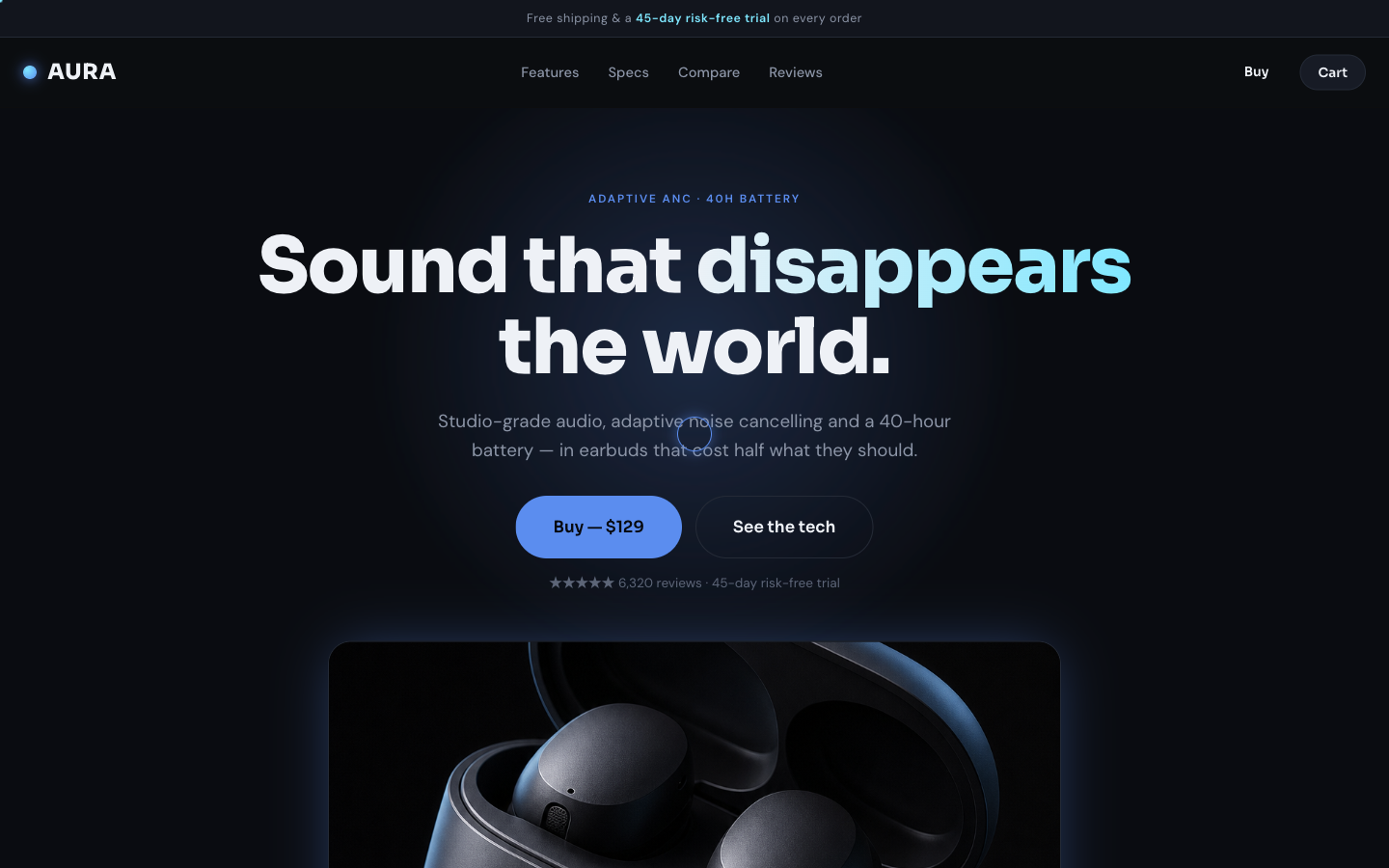 Store style — gadgets, dark and technical