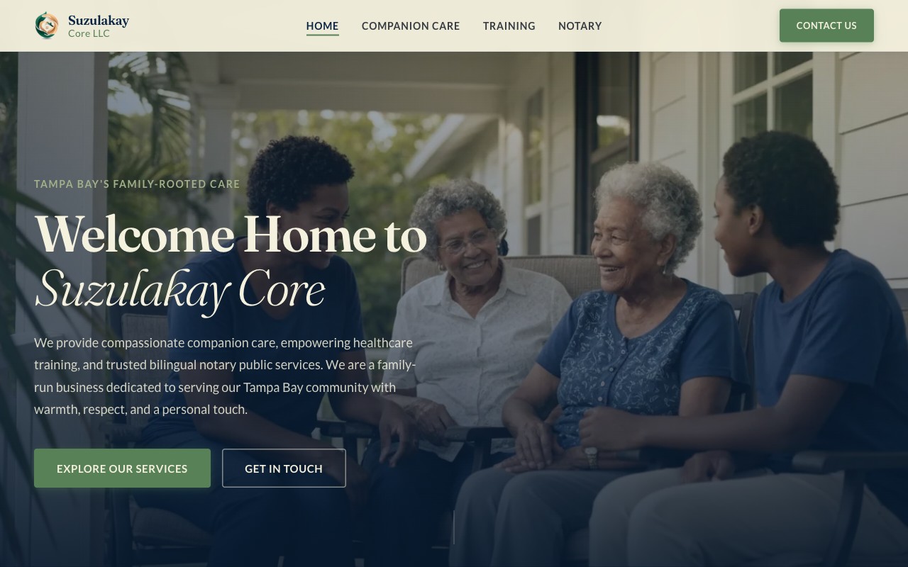 Companion care business website built by Bldscale