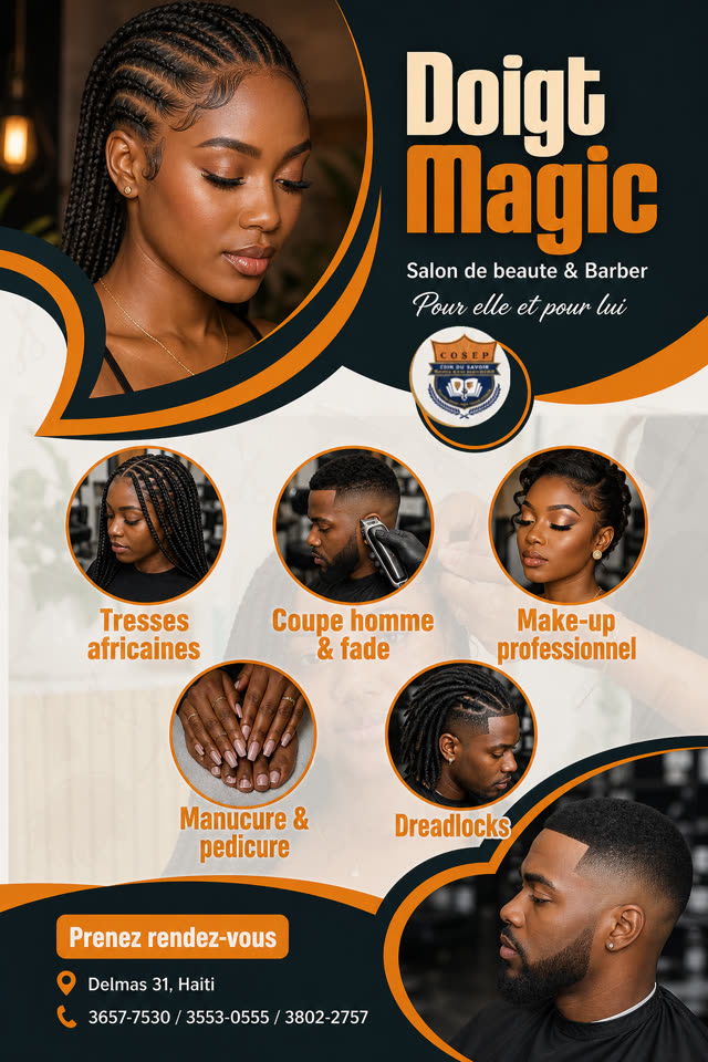 Beauty salon and barber banner