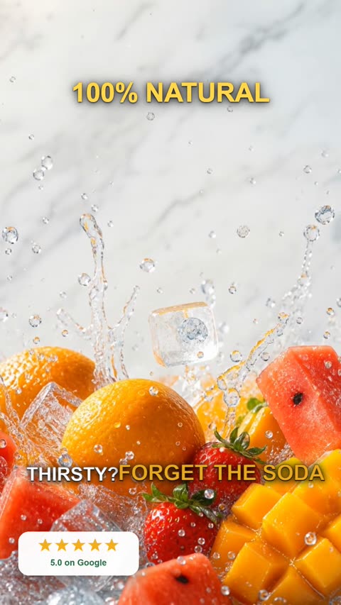 Poster frame from a juice shop promo video